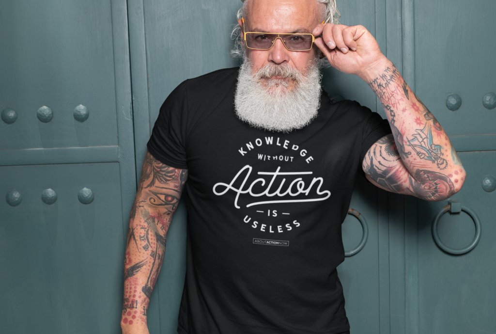Knowledge without action is uselessBLK fashionable-senior-man-with-tattooed-arms